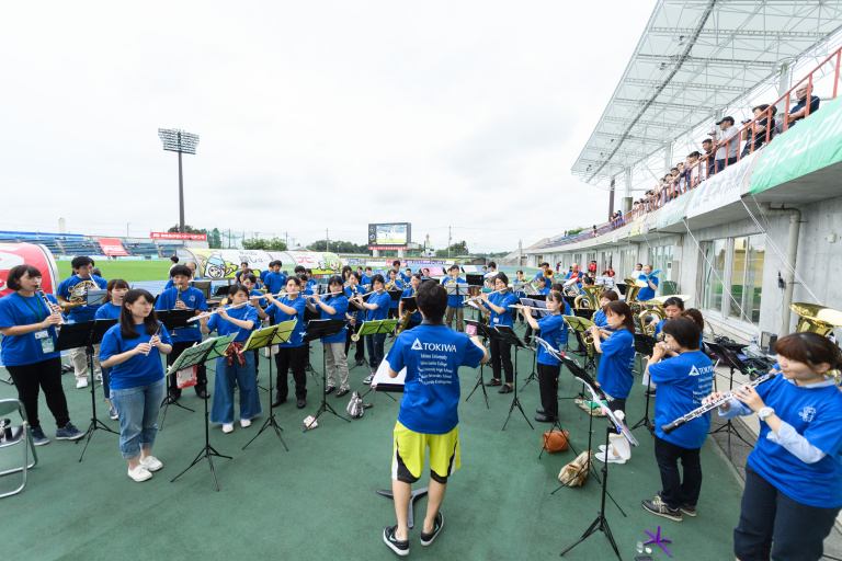 前座試合・選手入場での演奏（大学吹奏楽団・高校吹奏楽部・TOKIWAおんぷの会）